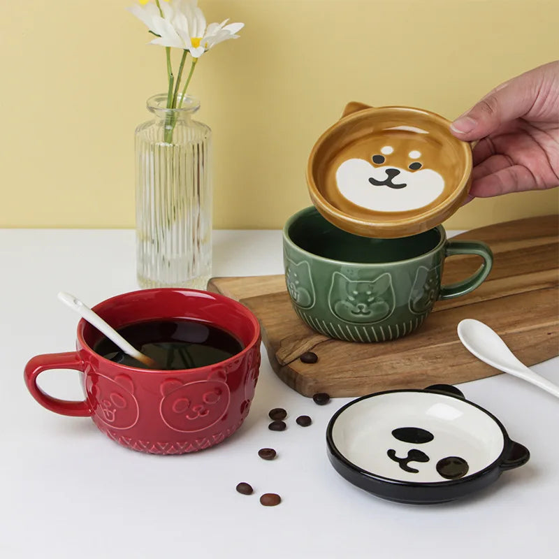 Japanese Shiba Ceramic Coffee Cup