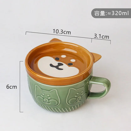 Japanese Shiba Ceramic Coffee Cup