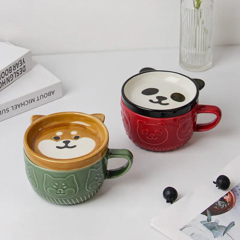 Japanese Shiba Ceramic Coffee Cup